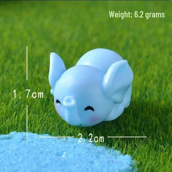 Adorable Blue Elephant Resin Ornament for Creative Desk or Miniature Scenery