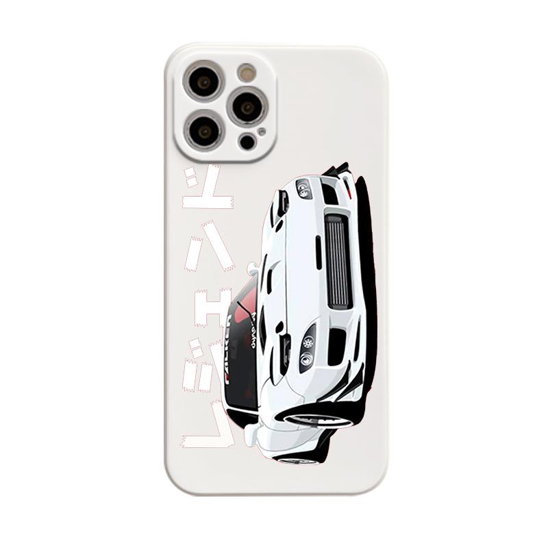 

JDM Tokyo Drift спортивный автомобиль с прямым краем жидкий чехол для телефона для Apple iPhone 14 11 12 13 Pro Max Mini X XS XR 7 8 Plus SE2 чехол iPhone 14Pro Max