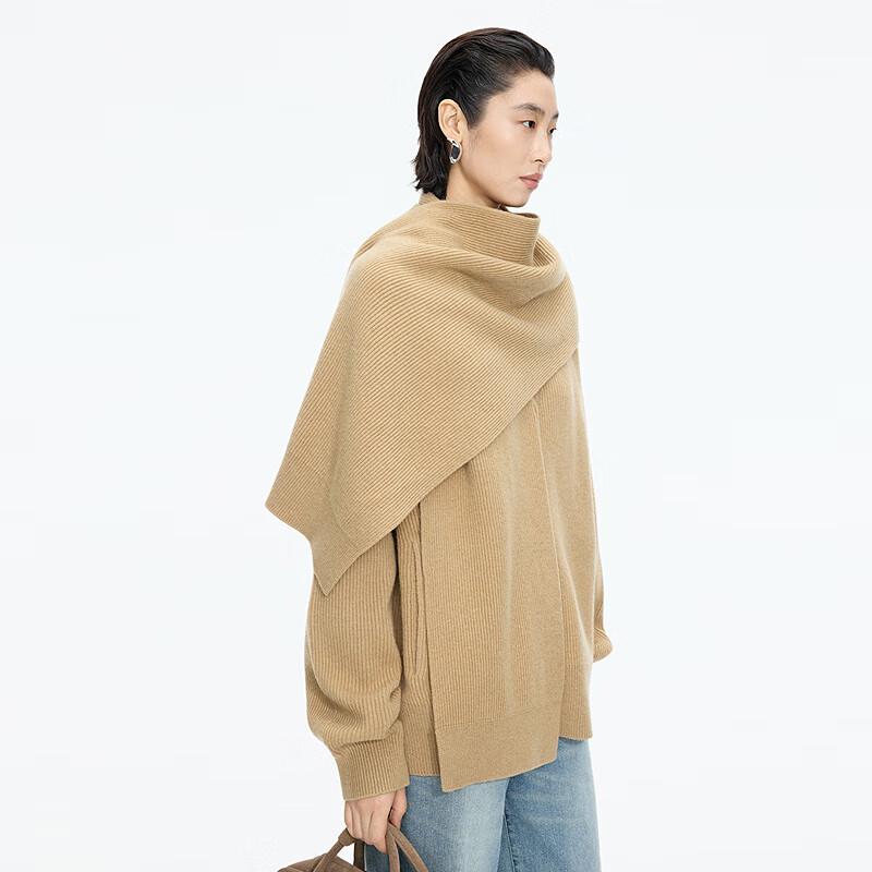 JNBY Women's Winter 2025 Loose-Fit Open Front Wool Cardigan