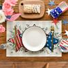 American Flag Stars Eucalyptus 4th of July Placemats Set of 4, 12x18 Inch Seasonal Patriotic Memorial Day Table Mats