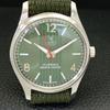 HAND-WINDING VINTAGE CAMY SWISS MENS REFURBISHED GREEN DIAL WATCH a500007-2 R151a-a500007