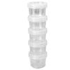 5PCS Portable Sauce Bottle Salad Dressing Container Reusable Plastic Small Condiment Cups Set with Lids and Storage Bag