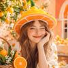 Comfortable Plush Orange Hat Cute Halloween Cap Costume Accessories Bucket Hat  Festival Event