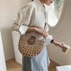 Yogodlns New Summer Rattan Bags Women Saddle Straw Shoulder Bag Handmade Crossbody Bag Lady Handbags Woven Bohemia Clutch