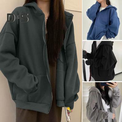 Abrigo de invierno para mujer, chaqueta gruesa con capucha y cierre de cremallera, manga larga, cordón, bolsillos de Color sólido, puños elásticos, chaqueta de otoño