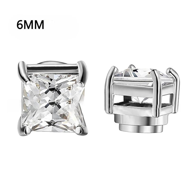 Crystal Strong Magnetic Ear Stud Clip Earrings for Men and Women Punk Round Zircon Magnet Earrings Non Piercing Jewelry