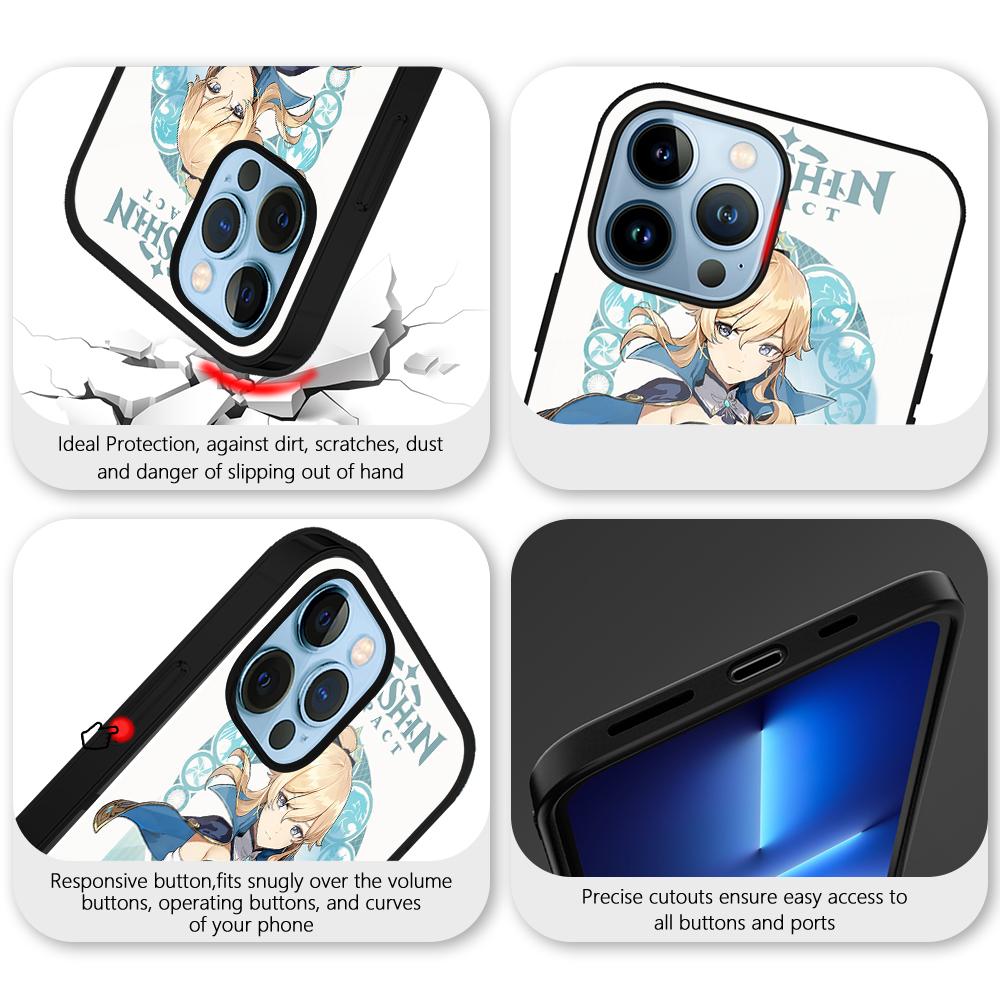 Husă de telefon Genshin Impact pentru Iphone 14 13 11 12 Pro Max Mini Xs Xr X 7 8 6s Plus Se 2022 Husă din sticlă securizată de protecție din spate