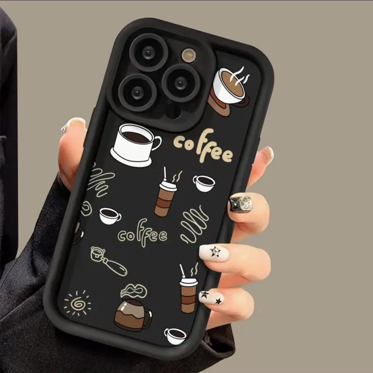 

Cross-Border Trend Cartoon Coffee Beverage Phone Case for Apple 16/15/14Pro/15ProMax iPhone 16