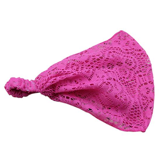 Flickors Mode Stretchig Bred Spets Pannband Turban Huvudduk Bandanas Hårband