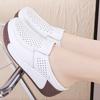 Ladies Platform Loafers Casual Elegant Black Cow Leather Women White Thick Sole Shake Shoe