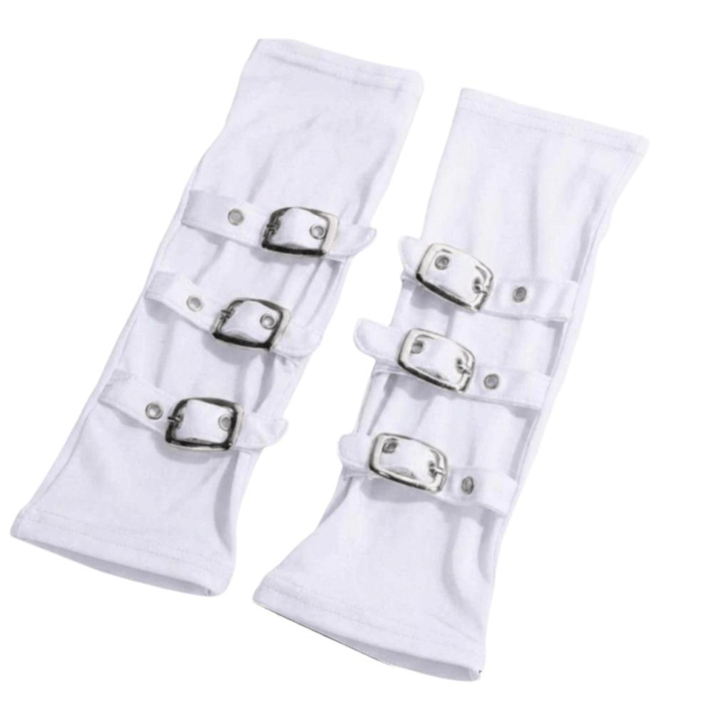 Polyester Punk Arm Sleeves White Half-arm Sleeve Gloves Unique Design Dark Gothic Arm Covers  Dance белый