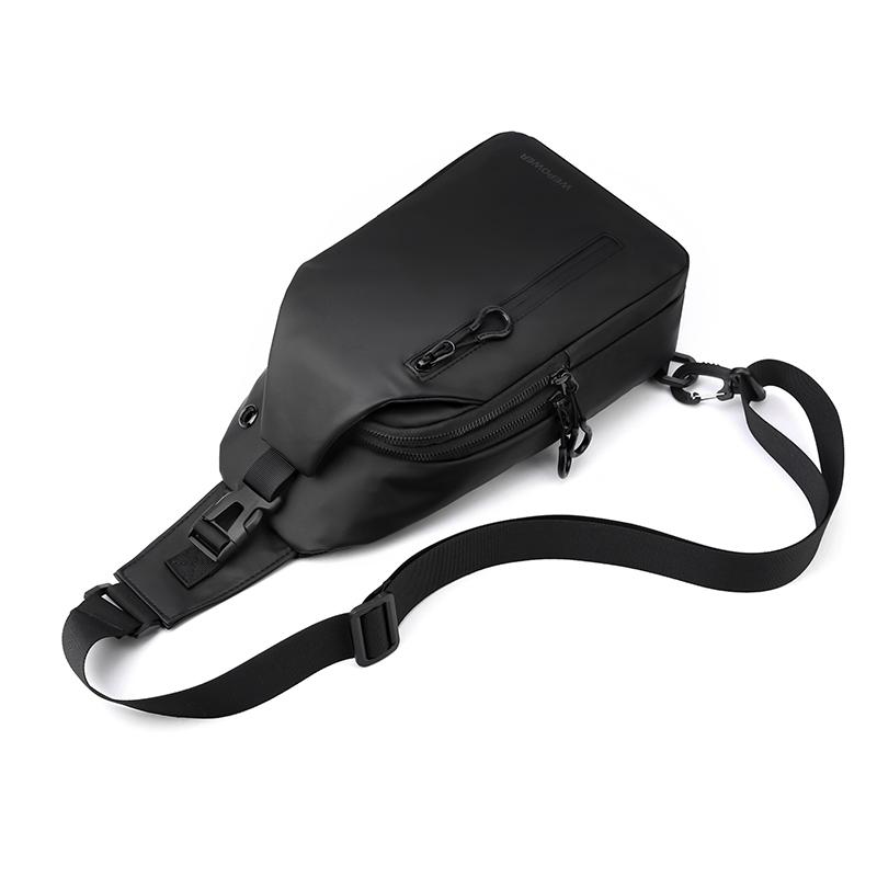 Men's Sling Bag Multi-Functional Chest Bag with Headphone Jack Modern Crossbody Bag for Phone & Essentials