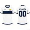 Maillots de l'équipe de football équatorienne, tailles enfants et adultes, vêtements de sport familiaux, imprimé bleu et blanc, tenues d'entraînement pour les passionnés de sport.
