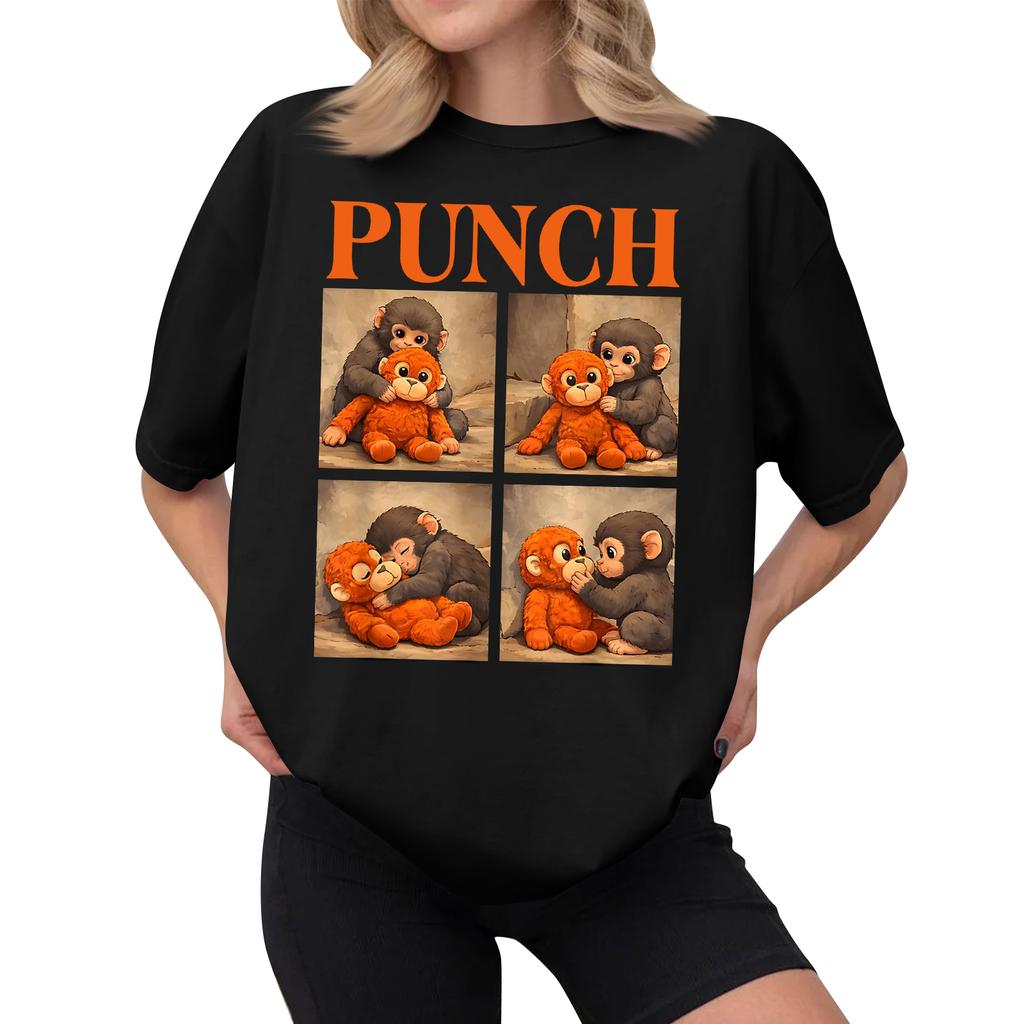 Women's Casual Printed T-Shirt Round Neck Pullover Short Sleeve Top