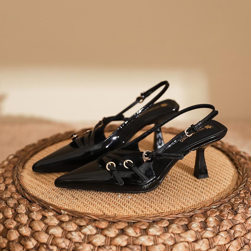 Sandals 2025 spring women's grape mother Huizhou women's shoes 2025 spring and summer high heels women's fine heel high-end single shoes