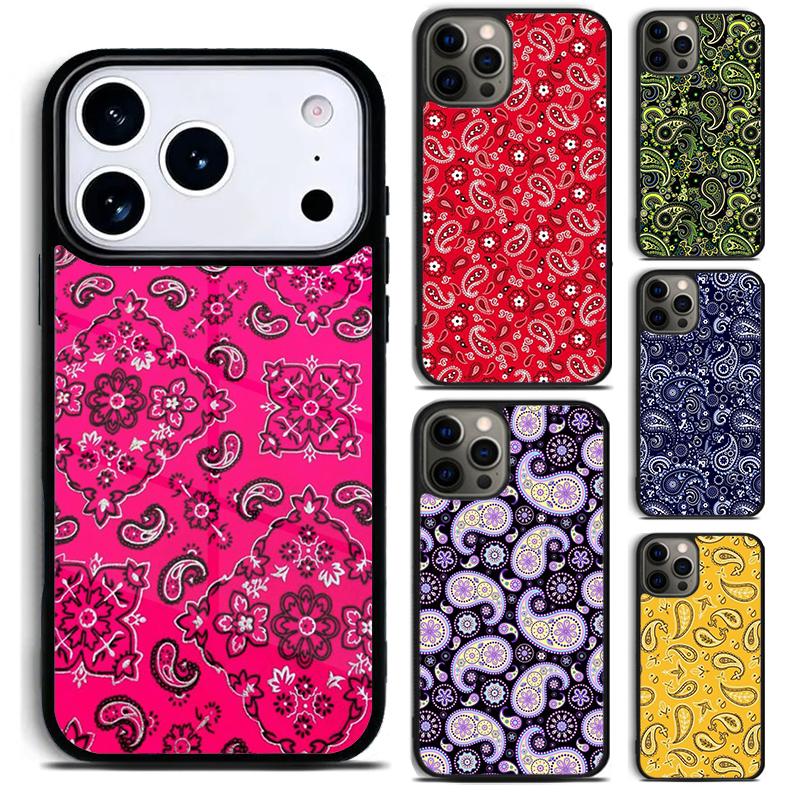 Bandana Seamless Pattern Phone Case For iPhone 17 16 15 14 13 12 11 Pro Max Plus 17Air Soft Silicone Cover