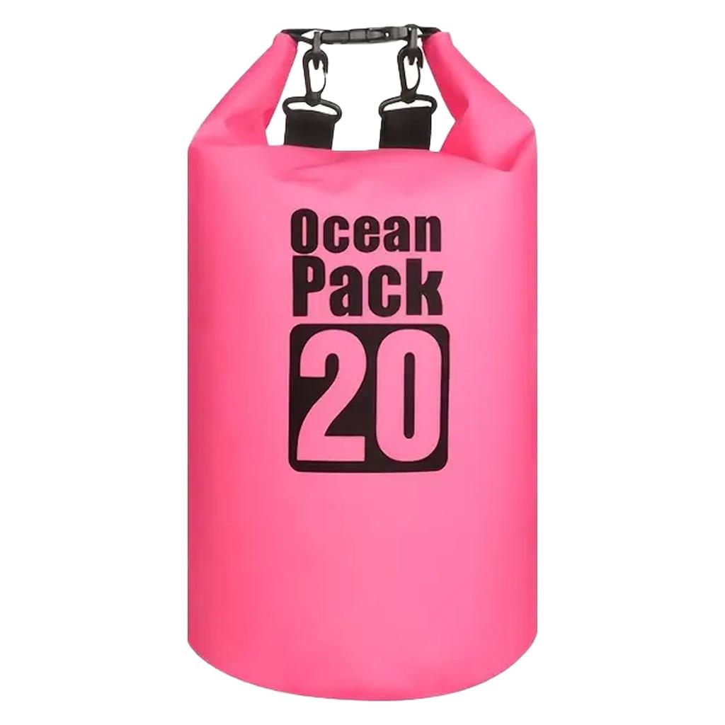 AWE THE OCEAN PACK (PINK, 20L) - AWE Official Waterproof and Dustproof Dry Bag, Drum-Shaped, New Material, IPX6 Compliant, with Shoulder Strap,