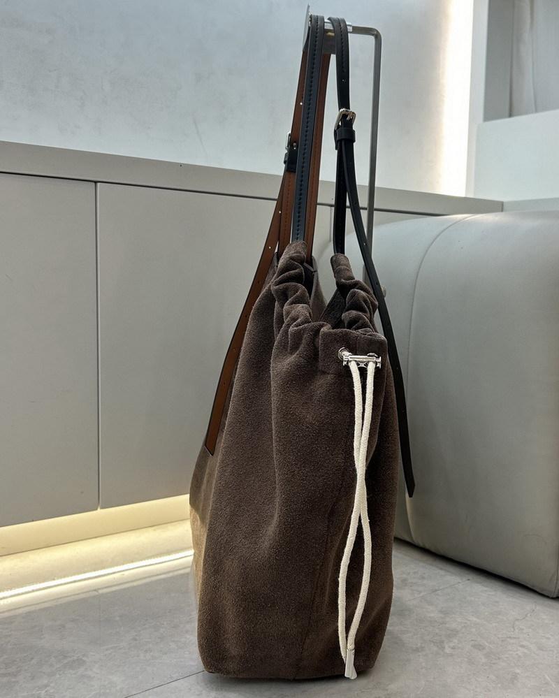 New first-layer cowhide leather suede matte tote bag vegetable basket handbag shoulder messenger bag women's bag