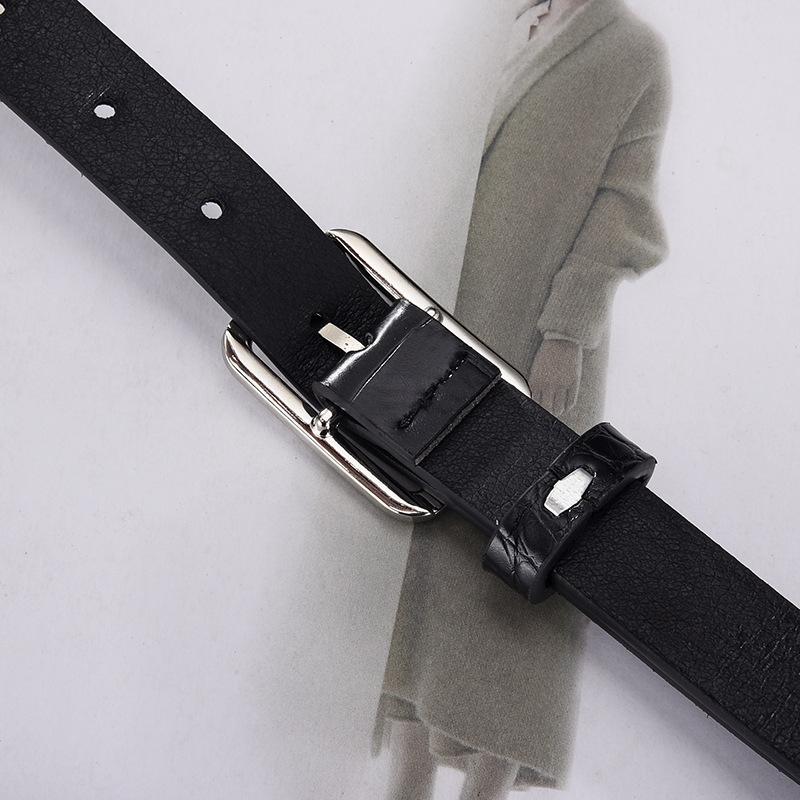 Belt Women'S Candy Color Crocodile Pattern Decorative Jeans Belt Simple Sun Buckle Casual Ladies Belt