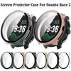 PC+Tempered Protective Case Full Coverage Hard Screen Protector Anti-Scratch Cover Shell for Suunto Race 2