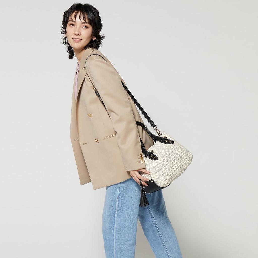 Labagagerie Side Tassel Summer Tote Bag, Small, White (30)