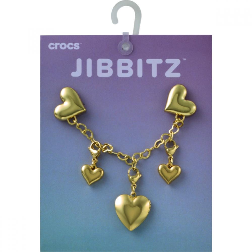 Crocs Gold Heart Chain Gibblets Pack 10017771 FREE