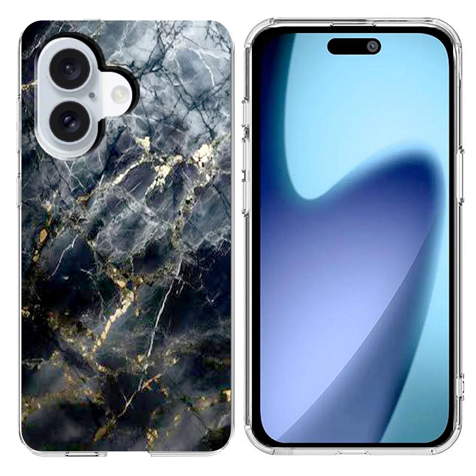 

Чехол для iPhone 17 с печатью мраморного узора, мягкий ТПУ чехол для телефона Black