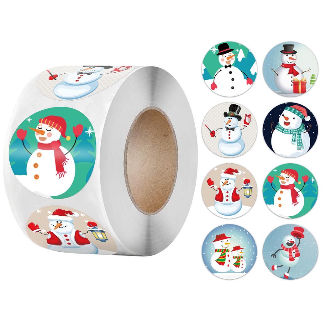 500pcs/roll 1.5inch Santa Claus Merry Christmas Stickers Gift Sealing Label Holiday Decor Baking Envelope Cute Stationery