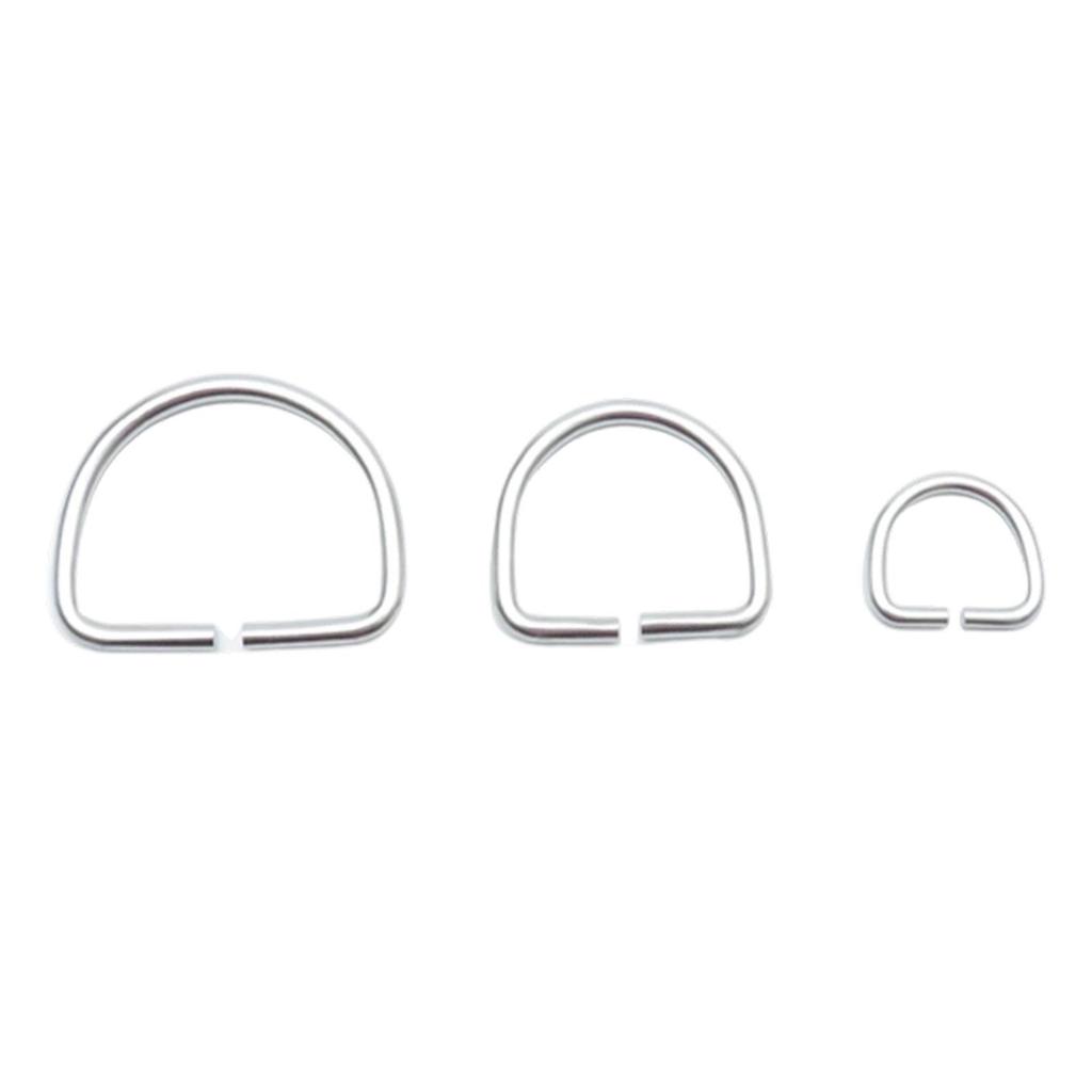 Stainless Steel D Ring Hardware DIY Multipurpose Crafts Connector Ring for Dog Leashes Bags Sewing Projects Luggage Straps
