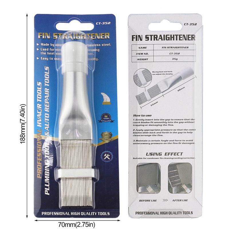 Stainless steel Fin Comb Radiator Condenser Cleaning Brush Air Conditioning Condenser Evaporator Fin Straightening Combing Tools