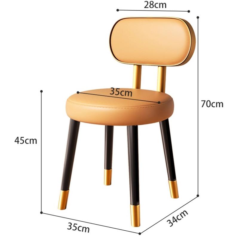 Italian Luxury Soft Upholstered Dining Chair Home High-Quality Backrest Multi-Functional Stool for Small Apartment