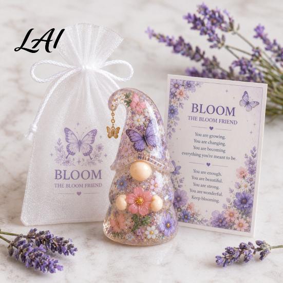 Gnom-Ornament Emotionale Stützfigur mit Karte und Aufmunterungsgeschenk für Sie Mullbeutel Positive Energie Frauen Dekoration