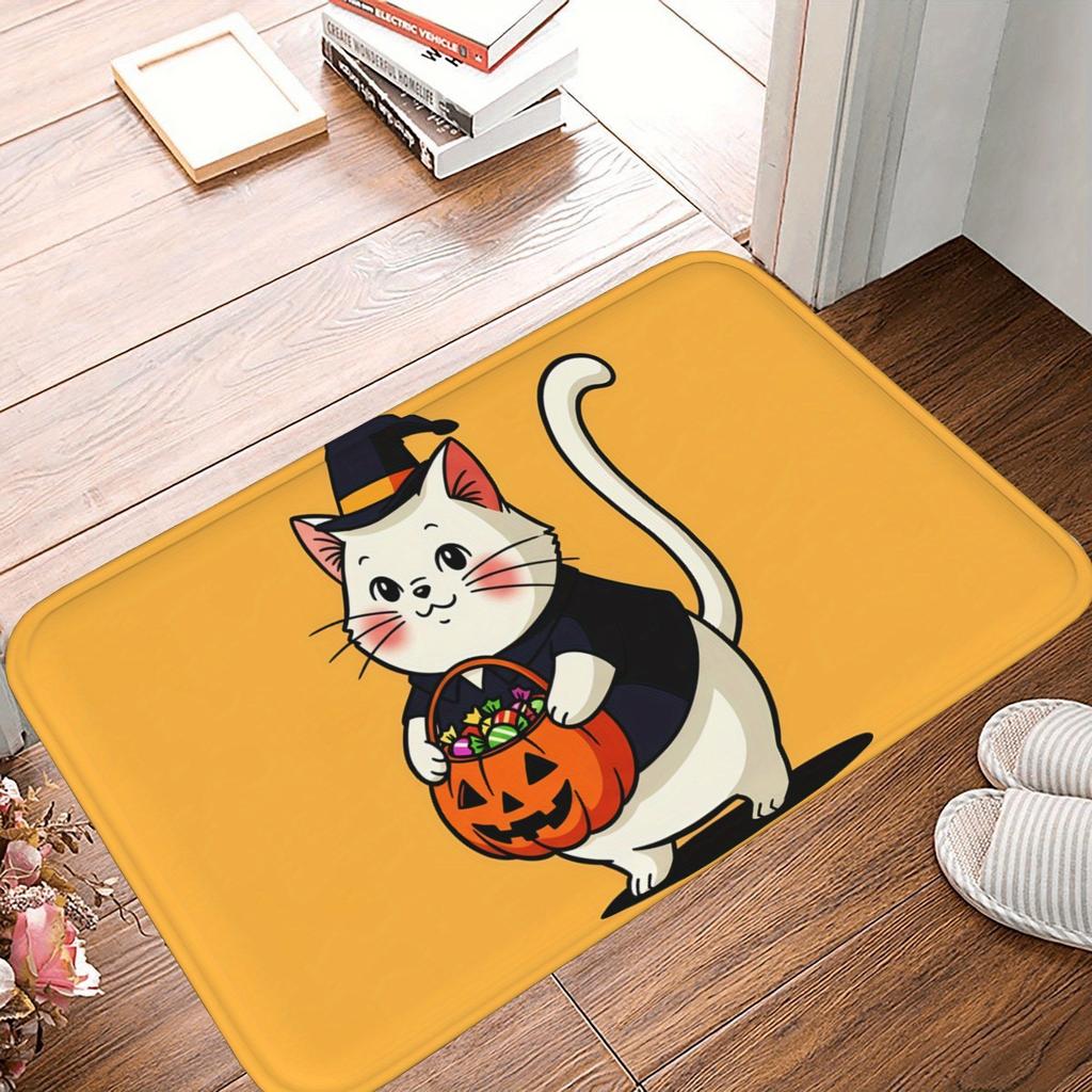 1PC Halloween skull Kitchen Rug Non-Slip Door Mat Pop design Bathroom Rug Bath Mat Carpet for Home Sink Laundry Decor