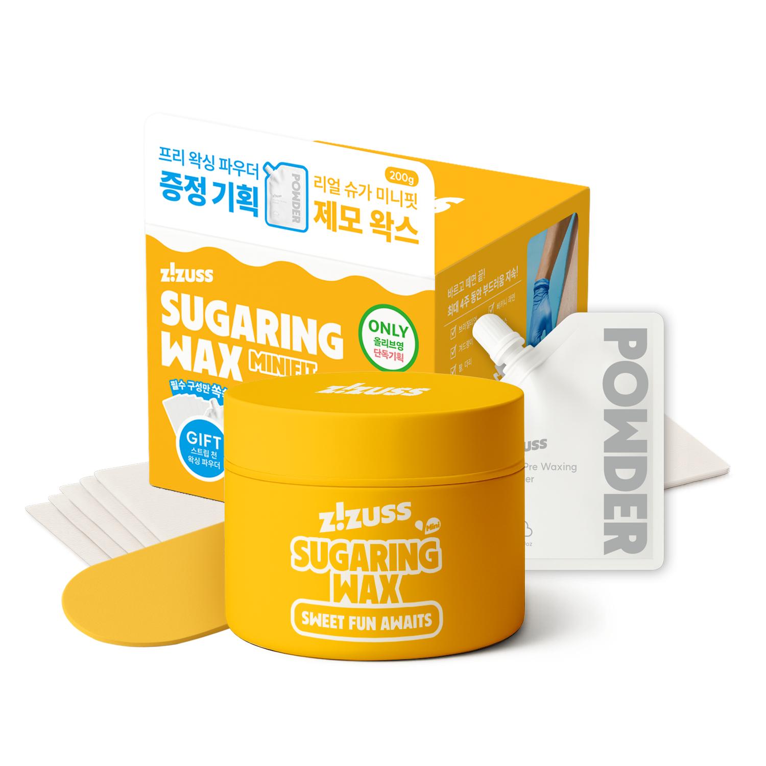 ZIZUSS Sugaring Hair Removal Paste Mini Fit Special Set 200g + Sugaring Card + 5 Cotton Strips + Pre-Waxing Powder