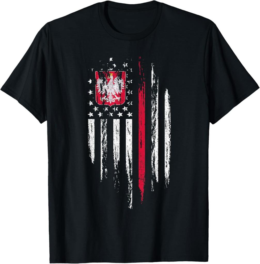 Polish American Flag Combo Poland USA Polska Patriotic Gift T-Shirt