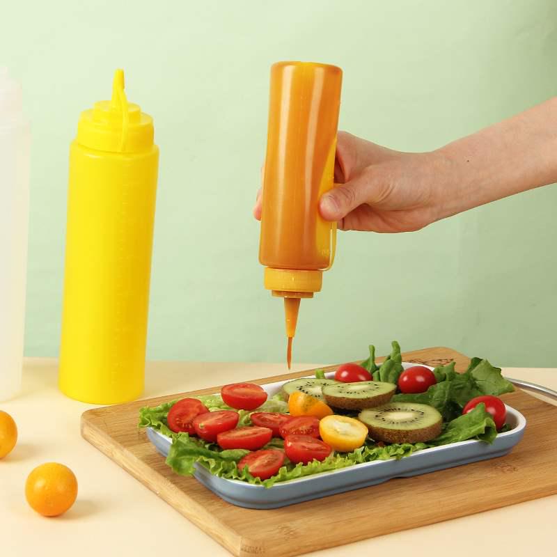 Leak-Proof Plastic Squeeze Bottle for Salad Dressing, Cream, Jam, Sauce, and Seasoning