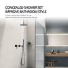 Matte Black Shower Faucet 8-16'' Shower Head Bathroom Recessed  Shower Tap Ceiling Arm Shower Mixer Wall Mounted Concealed Valve