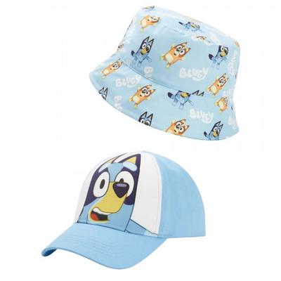 Bluey Çocuk/Çocuk Kova Şapka ve Bere Seti