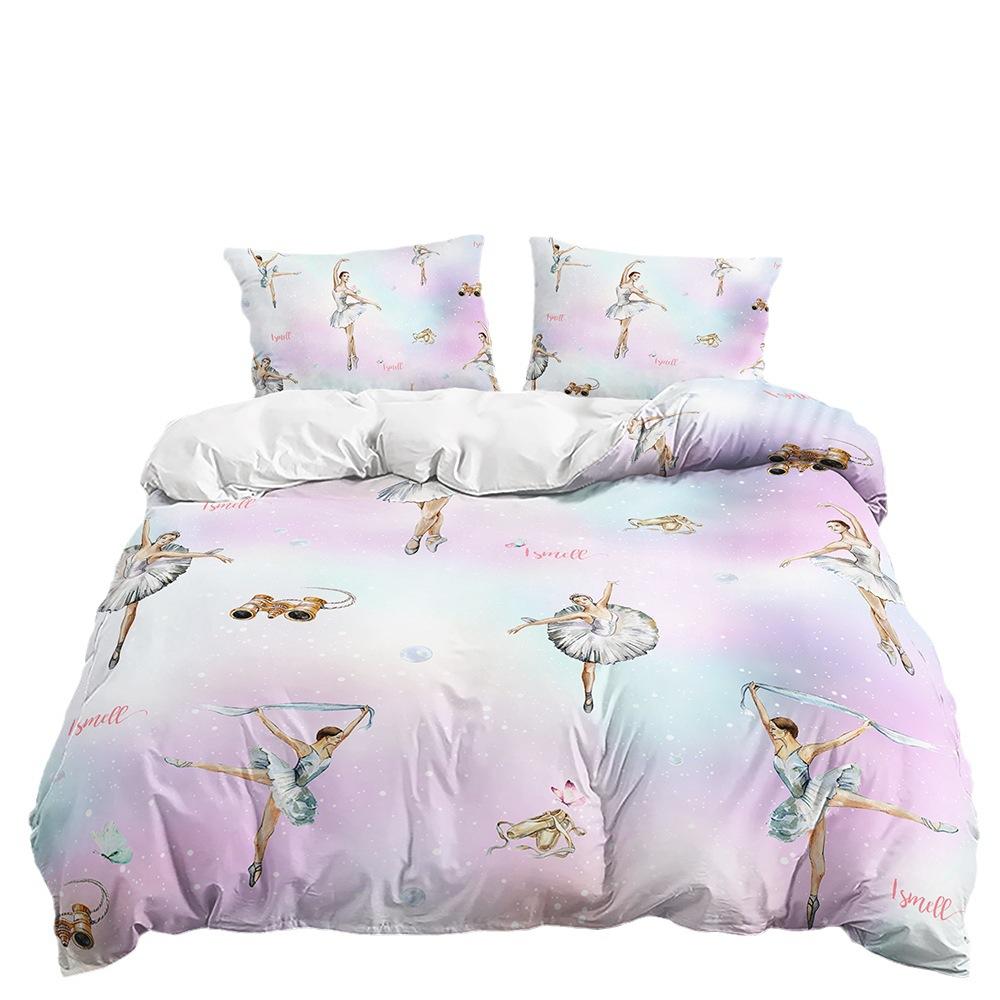 Dreiteiliges Ballettmädchen Prinzessinnenkleid Bettwäsche-Set Kinderzimmer