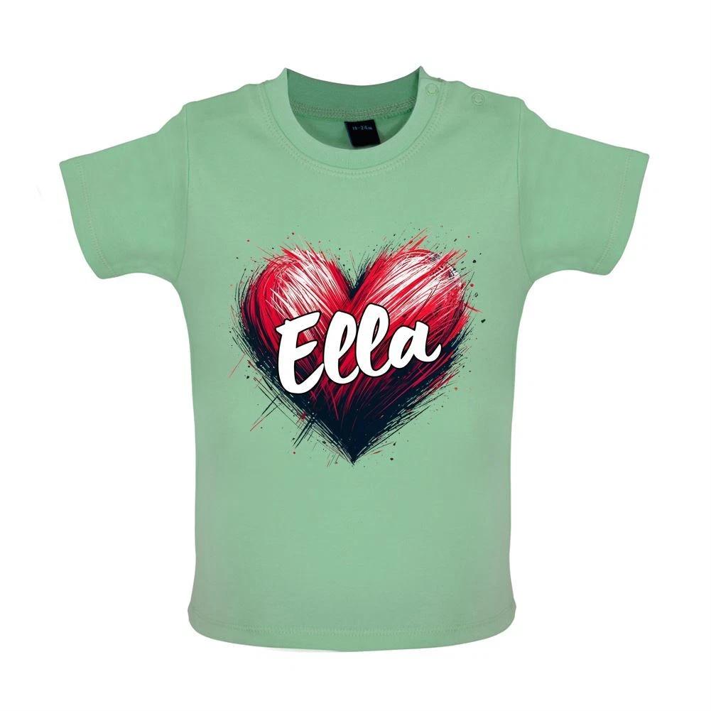 

Love Heart Ella - Baby Kids Boys Girls Unisex T-Shirt / Babygrow - Singer Lyrics Fan Tour Love Concert 120
