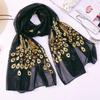 Female Scarf Women Lady Multi-color Peacock Flower Scarf Long Soft Wrap Shawl Stole Scarve