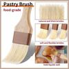 3 Pcs Pastry Brush, Natural Bristle Basting Brush, Cooking Brush, Food Brush, Butter Brush, Baster Brush, BBQ Brushes for Sauce, Kitchen Baking
