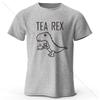 TeaRex Dinosaur Printed 100 Cotton TShirt Soft Breathable Round Neck Short Sleeve Tee Unisex Fun Quirky Style