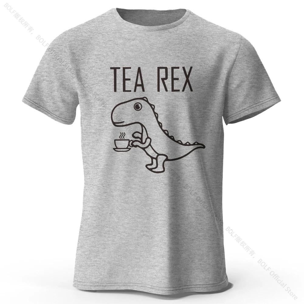 TeaRex Dinosaur Printed 100 Cotton TShirt Soft Breathable Round Neck Short Sleeve Tee Unisex Fun Quirky Style