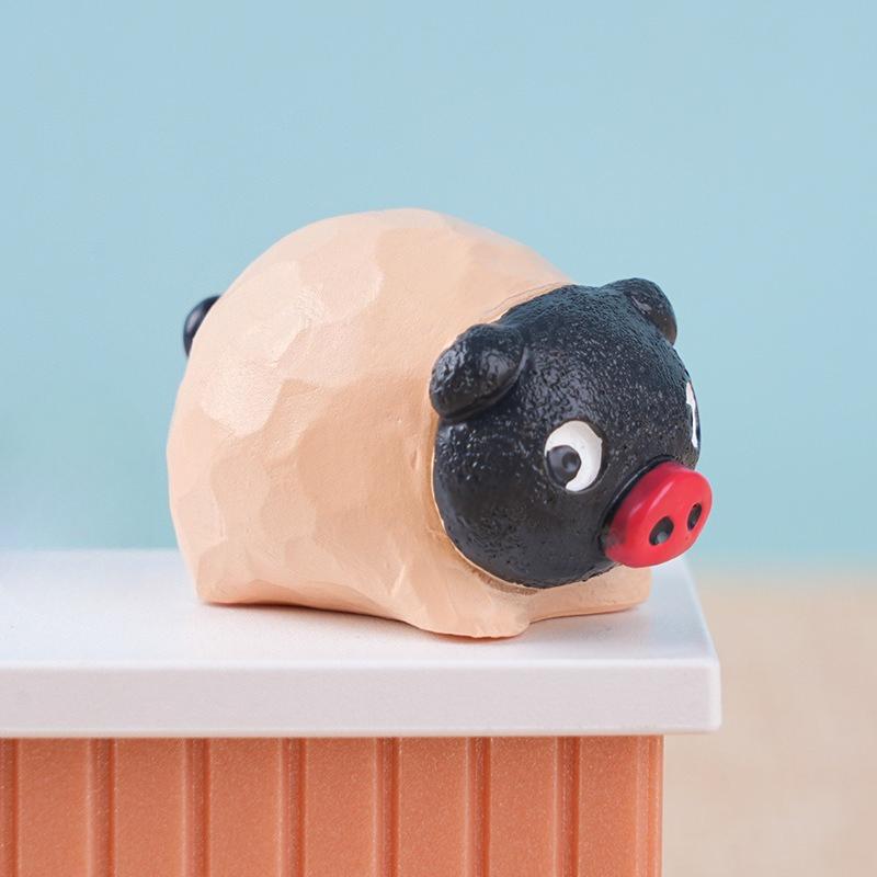 Zhuoyu Little Pig Ding Tang Mu Handmade Decorative Accessories Cute Little Figurine Creative Resin Desktop Decorative Piece