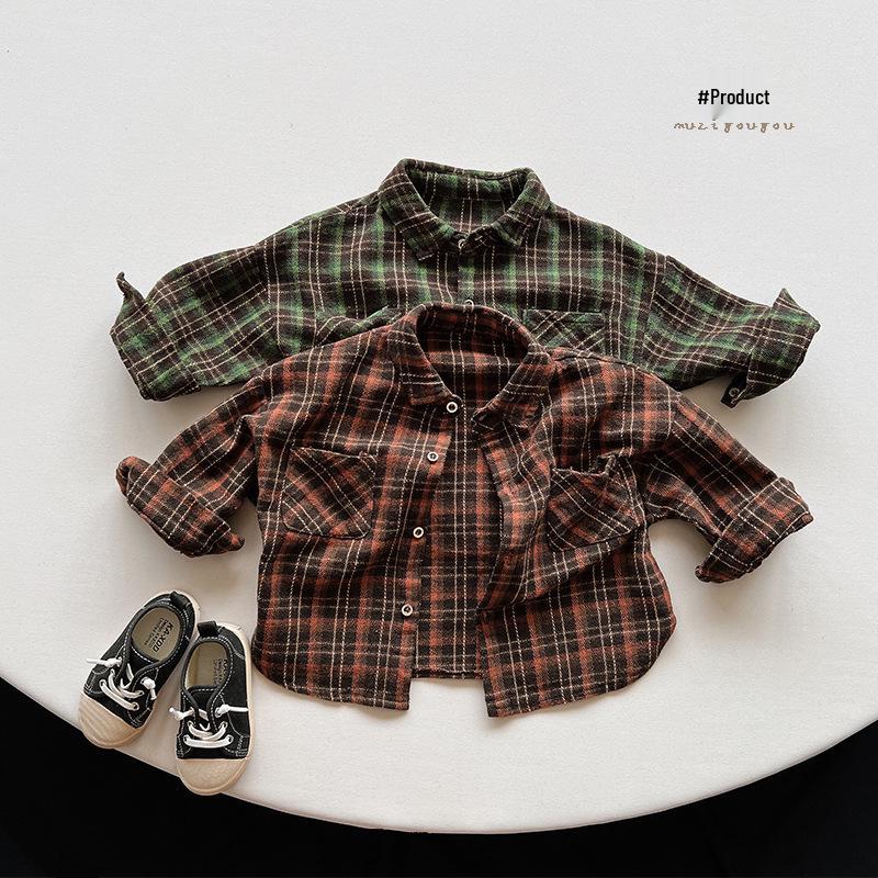 Knock Has Style: Trendy Korean-Style Children's Long-Sleeved Shirt for Spring & Autumn 2025