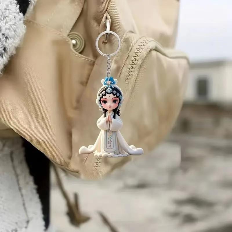 New Cute Little Flower Fairy Pendant Acrylic Cross-Border Flat Car Rearview Mirror Decoration Keychain