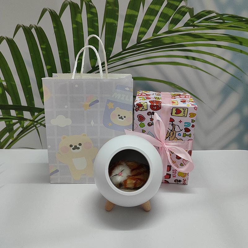 Kreatives Katze Atmosphäre Nachtlicht - USB Wiederaufladbar, Kinder Touch Nachttischlampe