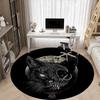 1pc Gothic Cat Chair Carpet for Office, Round Non Slip Durable Large Size Office Carpet, Suitable for Office