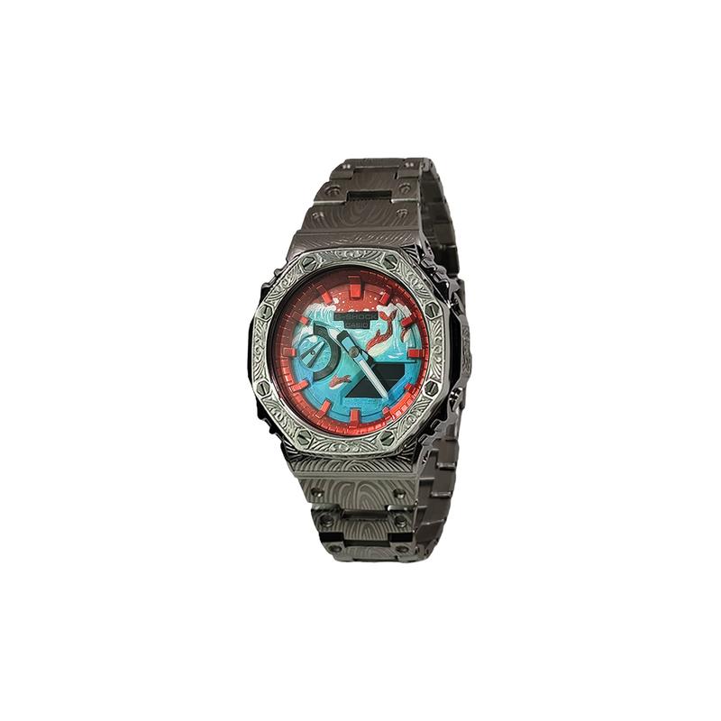 CASIO Customized watch modified series GA2100 series Farm Oak GA-2100-1A1-modified-Zhouhai Whale Song·Chichen Quartz St GA-2100-1A1
